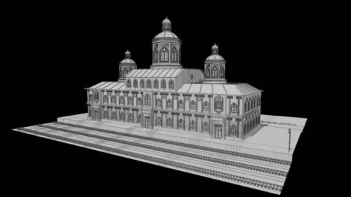 Railway Station Tunnel Building 3d model