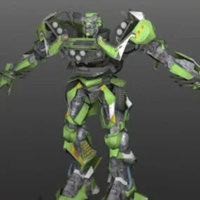Green Warrior Robot Character 3d model
