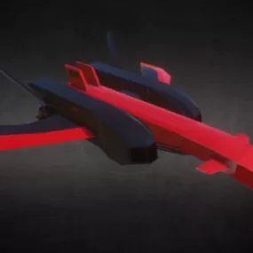 Red Lynx Sci-fi Spaceship 3d model