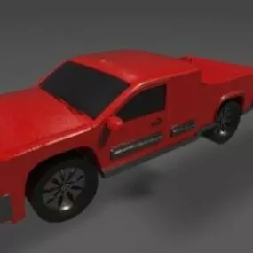 Red Pickup Small Truck Vehicle 3d model