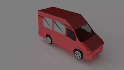 Lowpoly Red Van Vehicle 3d model Lowpoly Red Van Vehicle 3d model