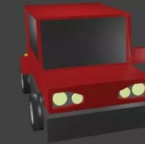Gaming Red Car Lowpoly 3d model