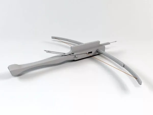 Vintage Wood Crossbow 3d model