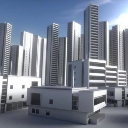 Low Poly Scifi City 3d model