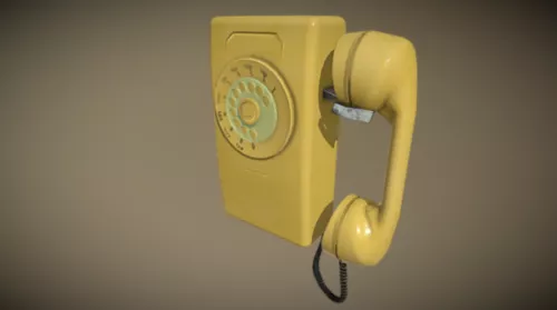Wire Phone Old Style 3d model