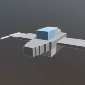 Retro Spaceship Lowpoly Design 3d model