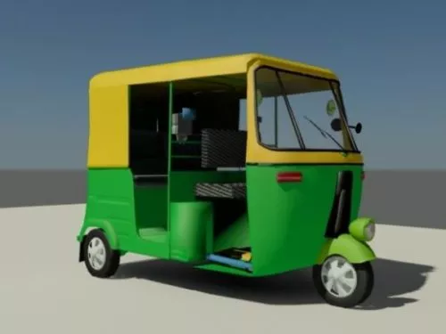 Taxi Rixa Car Three Wheels 3d model Taxi Rixa Car Three Wheels 3d model