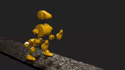 Yellow Robot Dog Animated 3d model Yellow Robot Dog Animated 3d model
