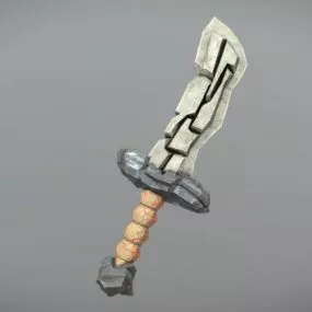 Rock Bone Dagger Weapon 3d model