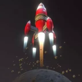 Space Rocket Scene 3d model
