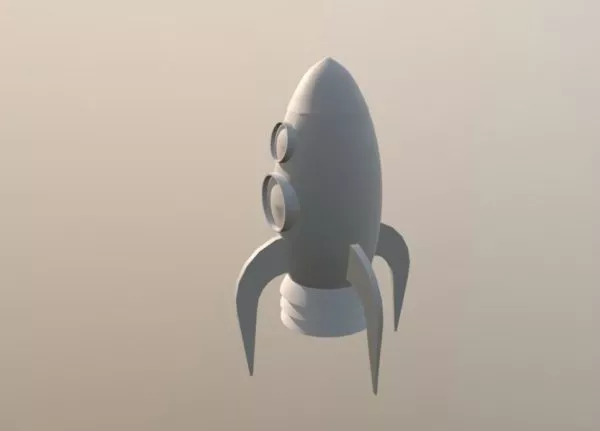 Cartoon Rocket Gun 3d model