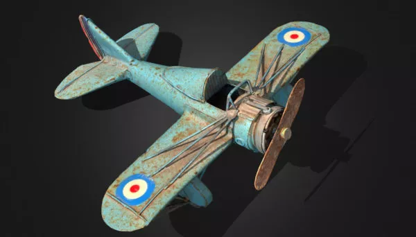 Rustic Iron Airplane Toy 3d model Rustic Iron Airplane Toy 3d model
