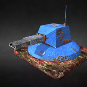 Rusty Turret Weapon 3d model