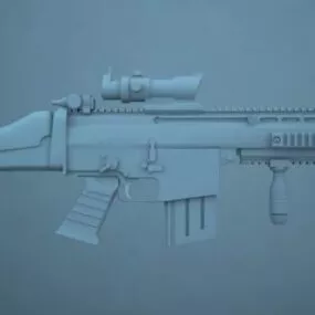 Scar-h Rifle Gun 3d model