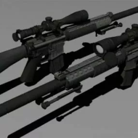 Sr-25 Gun Weapon 3d model