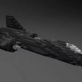 Lockheed Sr-71 Blackbird Voxel Aircraft 3d model