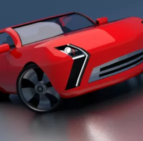 Red Super Car Design 3d model