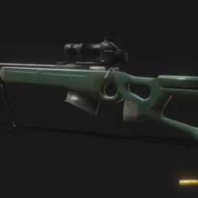 Sv98 Sniper Rifle Gun With Scope 3d model