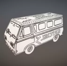 Toy Van Cardboard Model 3d model