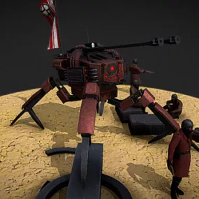 Sci-fi Artillery Weapon 3d model