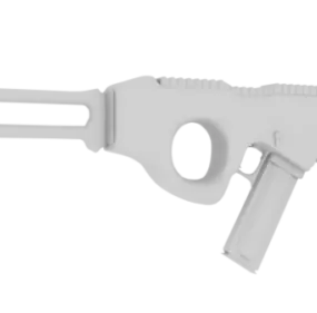 Sci-fi Lowpoly Gun Design 3d model