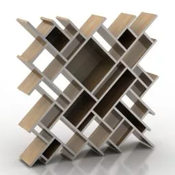 Living Room Shelf Lines Decoration 3d model