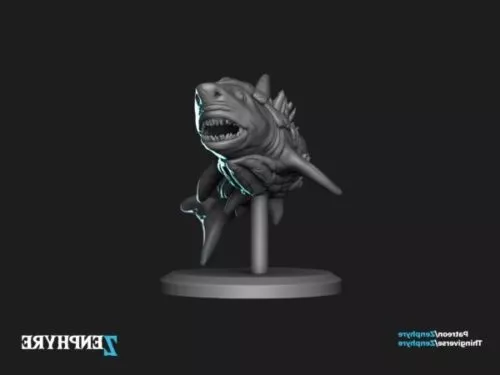 Shell Shark Character Sculpture 3d model Shell Shark Character Sculpture 3d model