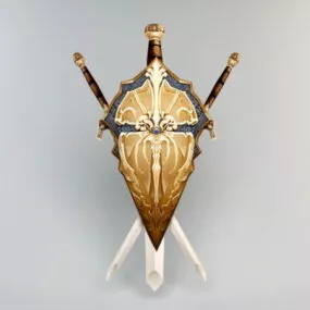 Shield Sword Design 3d model