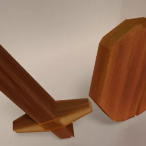 Wooden Shield Sword 3d model