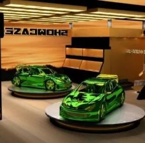 Shiny 206 Car Green Yellow 3d model