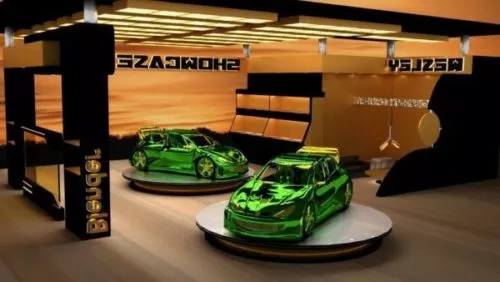 Shiny 206 Car Green Yellow 3d model Shiny 206 Car Green Yellow 3d model