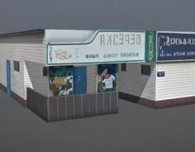 Shop House Building 3d model