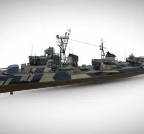 Siliwangi Destroyed Ship 3d model