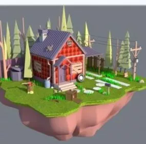 Gaming Simple City Environment 3d model