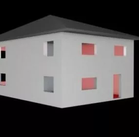 Simple Roof House 3d model