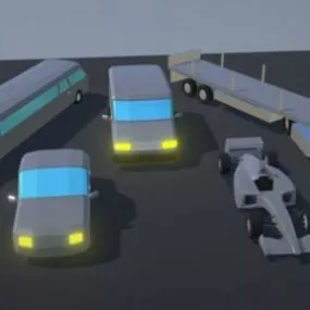 Low Poly Cars Pack 3d model