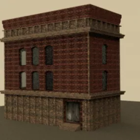 Red Brick House Building 3d model