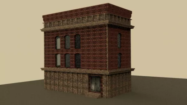 Red Brick House Building 3d model Red Brick House Building 3d model