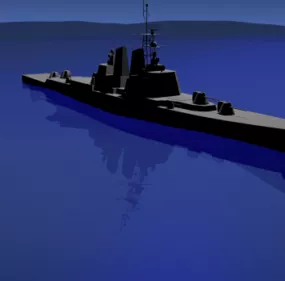 Lowpoly Warship Design 3d model