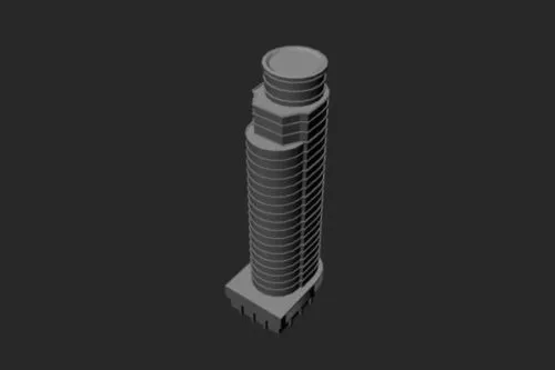 Highrise Skyscraper Apartment Building 3d model