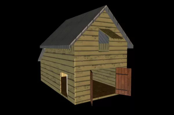 Old Barn Building 3d model