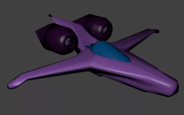 Purple Space Ship Design 3d model Purple Space Ship Design 3d model