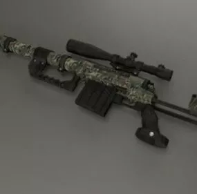 Army Sniper Rifle M200 Gun 3d model