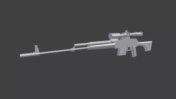 Sniper Long Gun Weapon 3d model Sniper Long Gun Weapon 3d model