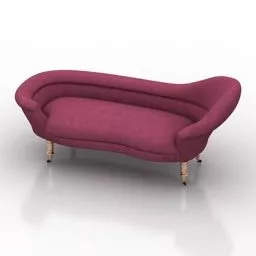 Victorian Sofa Chaise 19th Century 3d model