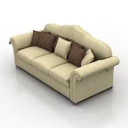 Camelback Style Sofa Zanaboni Design 3d model