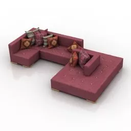 Living Room Sofa Modular Design 3d model