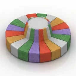 Color Sofa Round Style 3d model
