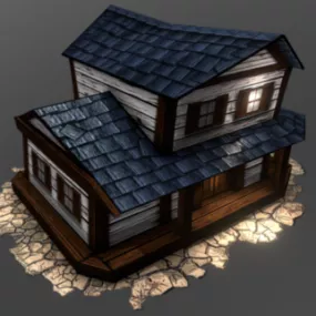 Southwest Tavern House Building 3d model