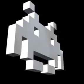 Space Invader Character 3d model